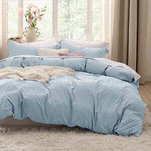 NEW Bedsure Sky Blue Duvet Cover Queen Size - 3 Pieces